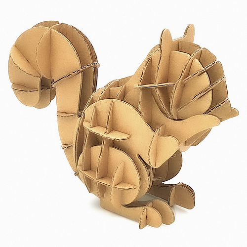 3D Model Karton Puzzel - Eekhoorn - DIY Hobby Knutsellen - 13.5x6.5x9.1cm