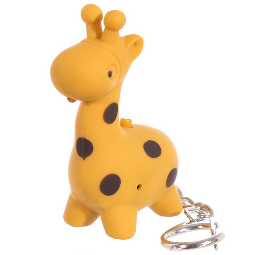 Sleutelhanger - Giraffe Zoo Keypers - Led Lampje & Geluid - 5,5x3x5cm