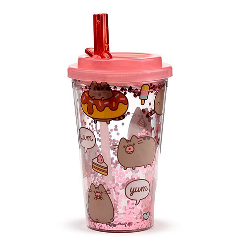 Beker - Pusheen Foodie - Cake&Icecream - Breukbestendig/Dubbelwandig - Poptop Cover - Ecozen - 500ml