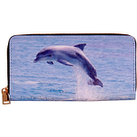 Portemonnee met dolfijn die uit de zee springt - 19,5x10cm