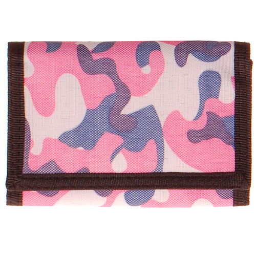 Portemonnee camouflage roze/blauw 