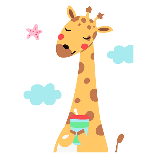 Diamond Painting Knutselset Kind 6+ - Giraffe - Kaart - incl. Pen - 15x20cm