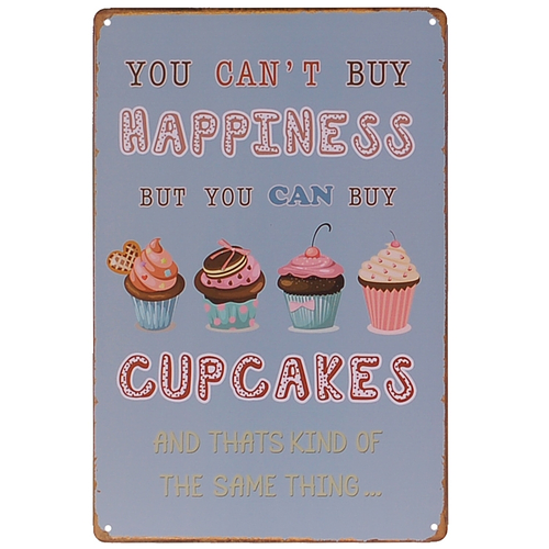 Metalen plaatje - Cupcakes Happiness