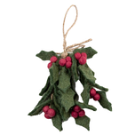 Hanger Vilt - Hulst / Holly Berry Large - 15cm - Groen/Rood - Fairtrade