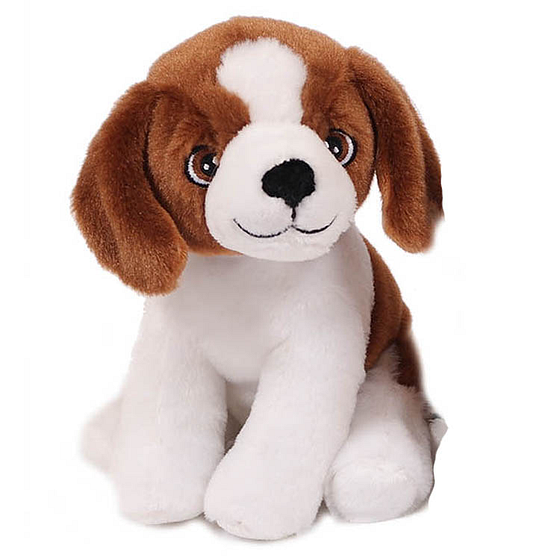Eco Knuffel Puppie Bruin-Wit - Geborduurde Ogen 16 cm van PIA soft toys kopen? | Nu Online