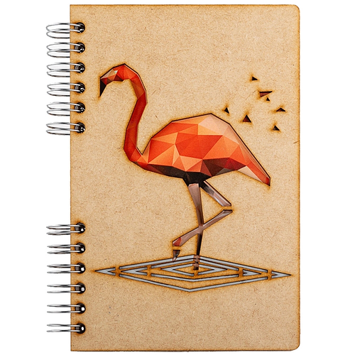 Notebook MDF 3d kaft A5 blanco - Flamingo