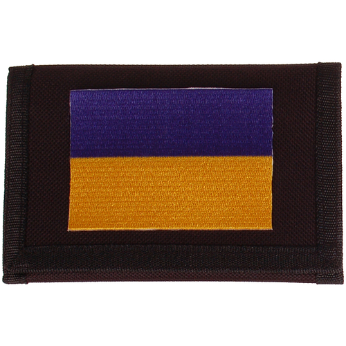 Zwarte klittenbandportemonnee 12x9cm - Applicatie 8x6cm vlag Oekraïne
