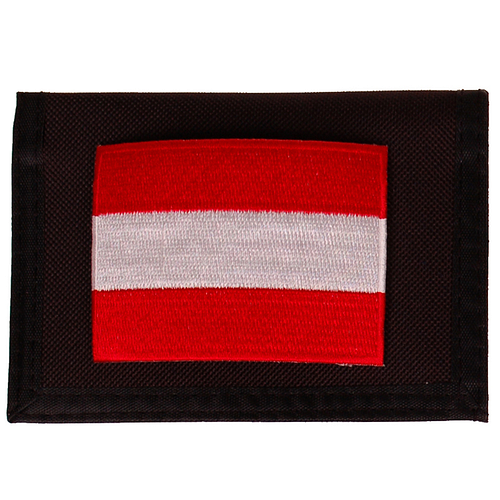 Portemonnee zwart 14x10cm - Vlag Oostenrijk - 8x6cm 