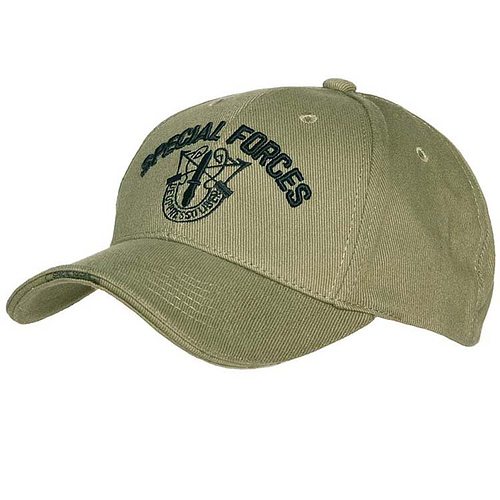 Baseballcap Special Forces - Groen met zwart geborduurd logo