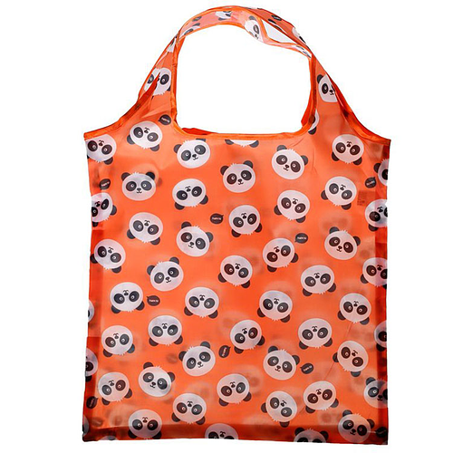 Opvouwbaar tasje Adoramals Panda - Oranje - 39x38cm