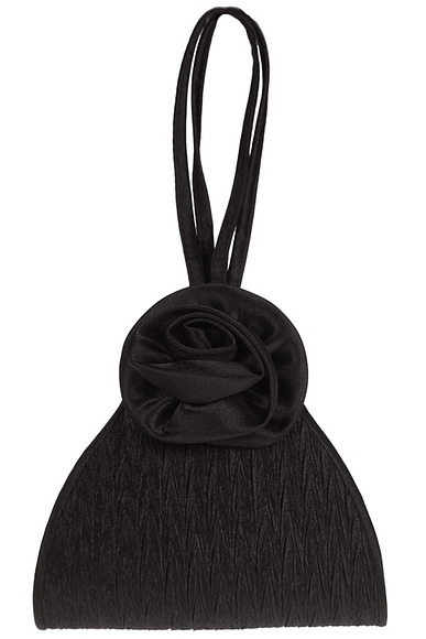 Avondtasje zwart met een bloem