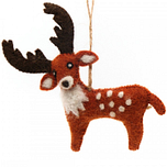 Vilten Hanger Oranjebruin Hert met Gewei- 15cm