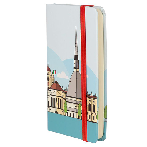 Notitieboek I Love Torino met Elastiek Gelinieerd -14x9x1cm
