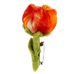 Vilten Broche Tulp Rood/Oranje/Geel/Paars - 8cm