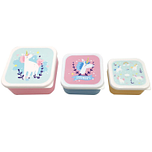 Lunchbox Snackbox - Unicorn Magic Eenhoorns - Glitter - Set 3-delig M/L/XL Nestbaar - 6x13,5x13,5cm(XL)
