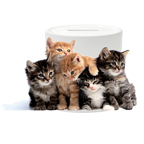 Spaarpot - Groepje Kittens Rode Katertjes en Getijgerd