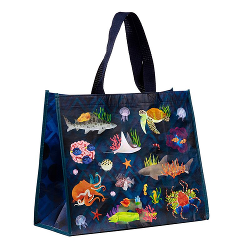 Tas Shopper - Marine Kingdom - Onderwater Zeeleven - RPET Duurzaam&Herbruikbaar - 32.5x40x17cm