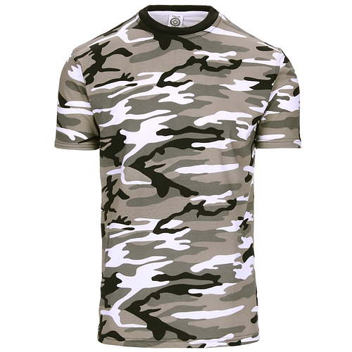 T-shirt camouflage zwart/wit urban