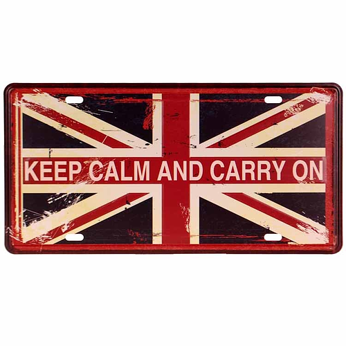  Amerikaans nummerbord - Keep calm and carry on