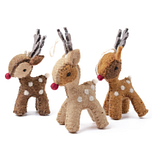 Hangers Vilt - Rudolf Rendier Gingerbread - 13x6,5cm - Set van 3 - Fairtrade