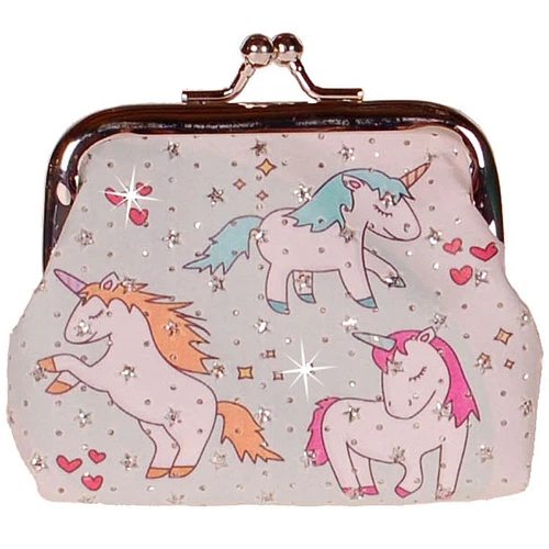 Knipportemonnee groen met eenhoorns