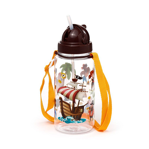 Drinkfles/Waterfles Kind - Jolly Rogers Piraten - Flip Straw - Ecozen - 450ml