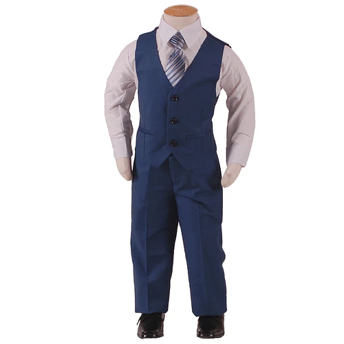 Broek en gilet middenblauw