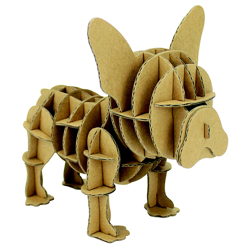 3D Model Karton Puzzel - Bulldog Hond - DIY Hobby Knutsellen - 12x10x8cm