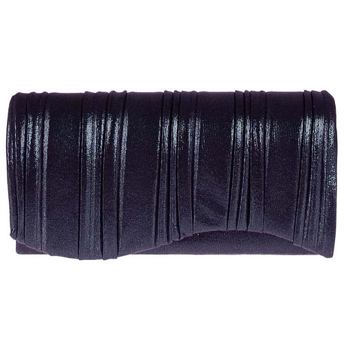 Avondtasje/Gala - Glimmend Marineblauw/Donkerblauw Plisse - Envelopmodel Golf - Magneetsluiting & Schouderketting - 20,5x5,5x10cm