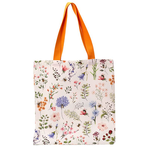 Tas Shopper - Nectar Meadows - Veldbloemen & Bijen - Polykatoen Herbruikbaar - 39.5x37.5cm