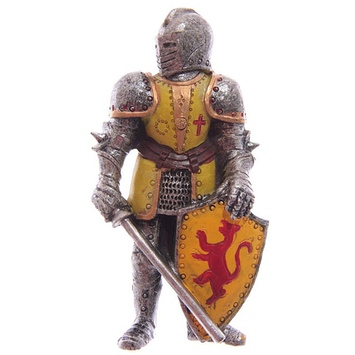 Koelkastmagneet Middeleeuwse Ridder Zwaard en Schild Geel - 10x6cm