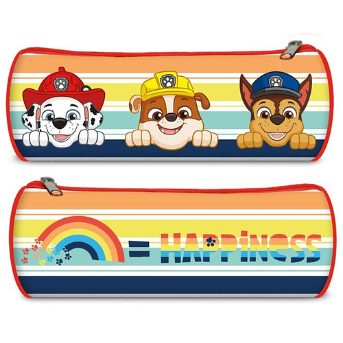 Etui - Paw Patrol - Marshall/Rubble/Chase - Multicolour - Rainbow = Happiness - Rond - 22x7x7cm