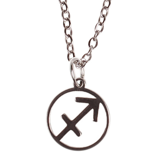 Kinderketting Zilverkleurig 45cm - Hangertje Sterrenbeeld RVS -  Boogschutter