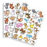 Stickers - Funny Animals Cartoonstyle - Scrapbook Hobby DIY Stickervel - 1/1.5-5cm - 50 Stuks 