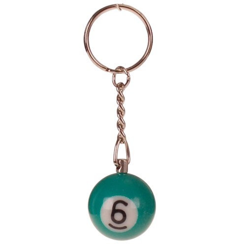 Sleutelhanger - Poolbiljart 6-Ball 3D - Turquoise Blauw - 2,5cm