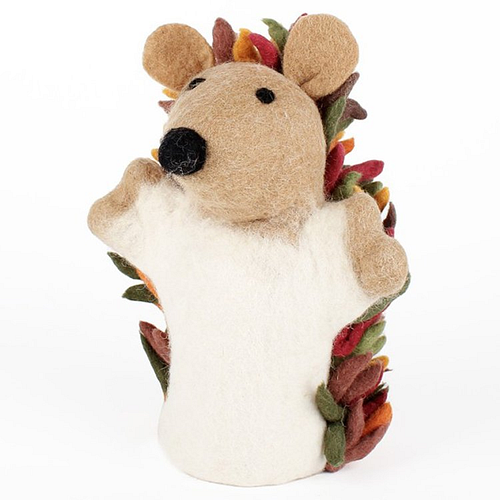 Vilten Handpop Egel Aardetinten - 26cm