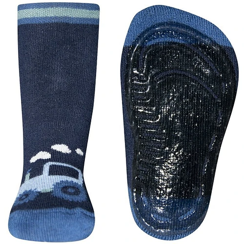 Antislipsok donkerblauw met tractor