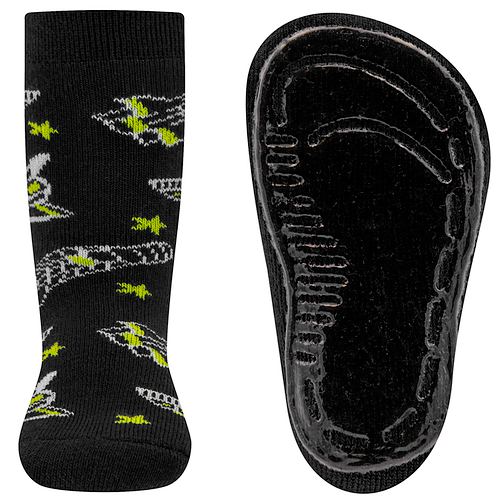 Antislipsokken Ewers maat 35/38 - Zwart met Ruimteschepen en Sterren Wit & Groen - Siliconenzool