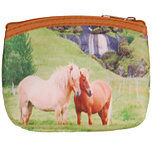 Kleine portemonnee met 2 pony's - 11x9cm