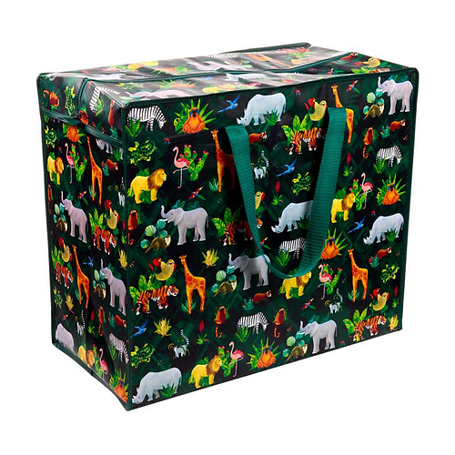 Grote Shoppertas/Waszak/Opbergtas - Animal Kingdom - Wilde Dierenrijk - Rits - 48x54x27cm