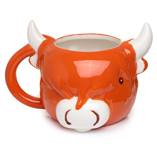Beker in vorm van kop Highland Koe - 450ml