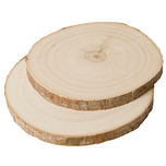 Houten Schijven DIY/Hobby - 2 Stuks - Onbehandeld Hout - Diameter 12cm & 15cm