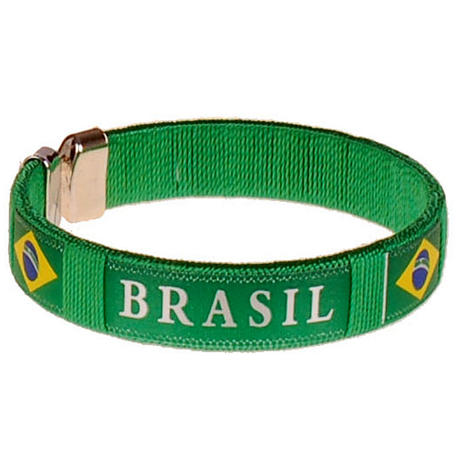 Armbandje - Brasil Vlag - Groen/Geel - Voetbal - Onesize 