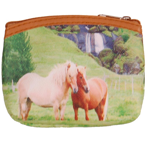 Kleine portemonnee met 2 pony's - 11x9cm