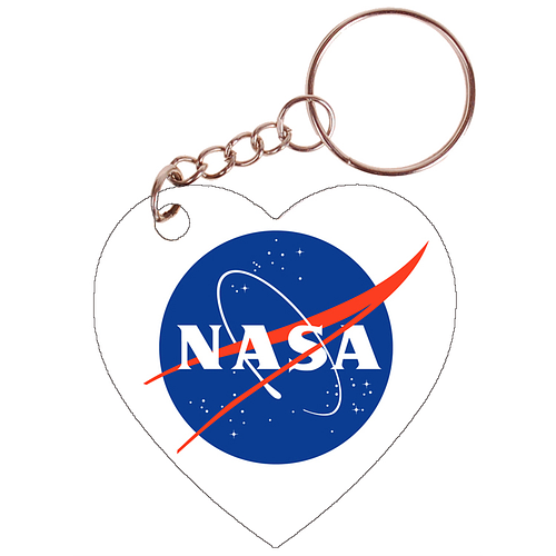 Sleutelhanger hartje 5x5cm - Logo NASA - Origineel
