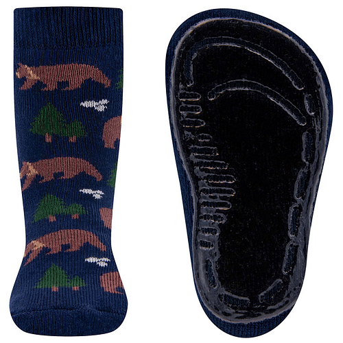 Antislipsokken Ewers Volwassenen - Donkerblauw met Beren en Bomen - Siliconenzool