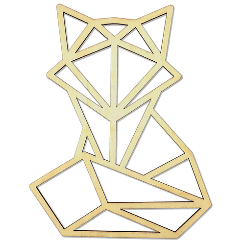Vos Geometrische Lijnen - DIY-Deco & Hobby/Creatief - Duurzaam & Onbehandeld Hout - 20.3x16.4x0.3cm