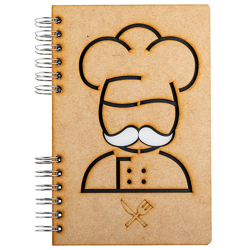 Notebook MDF 3d kaft A5 blanco - Chef