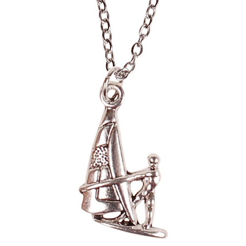 Ketting Zilverkleurig 55cm - Hangertje Zeilboot zilverkleurig