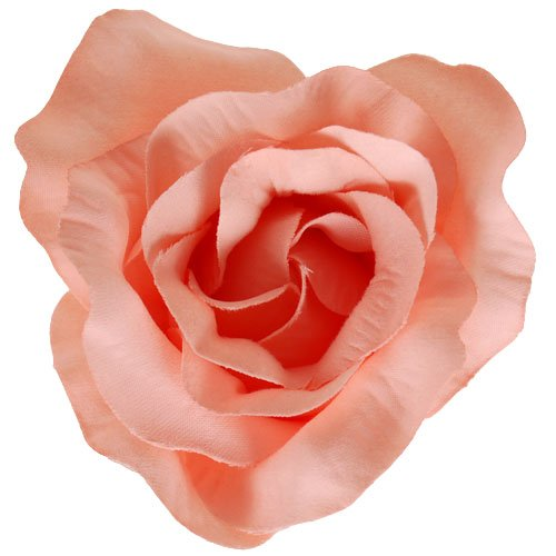 Haarclip grote zalmroze roos - 9 cm